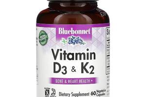 Vitamins D3 & K2 Bluebonnet Nutrition 60 вегетарианских капсул