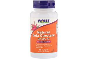 Витамин A NOW Foods Natural Beta Carotene, 25,000 IU 90 Softgels