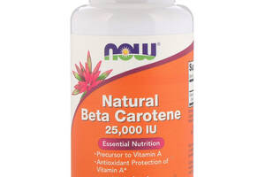 Витамин A NOW Foods Natural Beta Carotene, 25,000 IU 90 Softgels