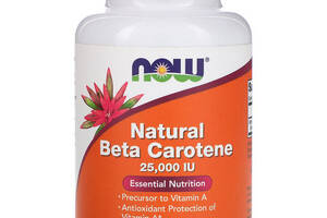 Витамин A NOW Foods Natural Beta Carotene 25000 IU 180 Softgels