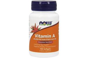 Витамин A NOW Foods Vitamin A 25,000 IU 100 Softgels