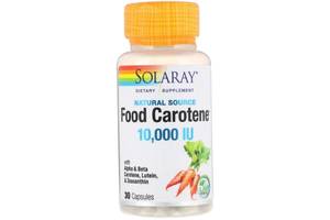 Витамин A Solaray Food Carotene, Natural Source, 10.000 IU 30 Caps SOR-04113