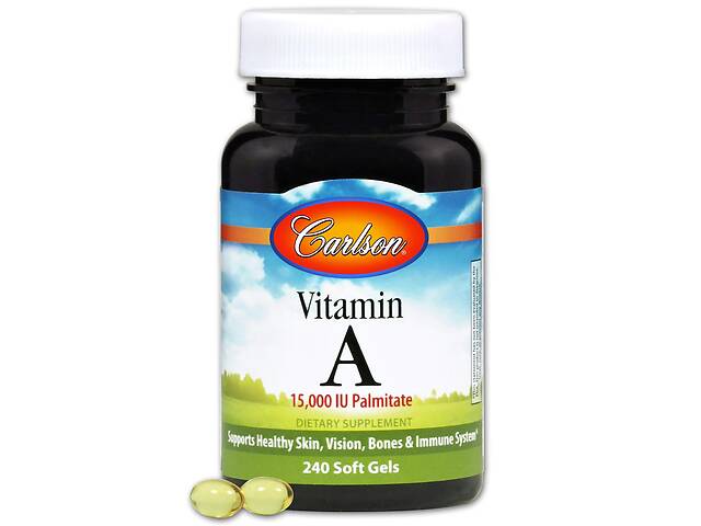 Витамин А Vitamin A Carlson Labs 15000 МЕ 240 гелевых капсул