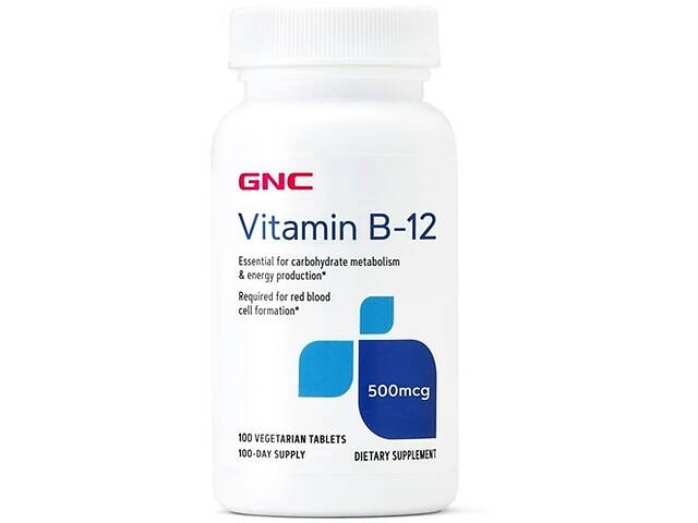 Витамин B для спорта GNC Vitamin B-12 500 mcg 100 Tabs