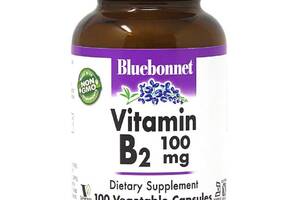 Витамин B2 100 мг Vitamin B2 Bluebonnet Nutrition 100 вегетарианских капсул