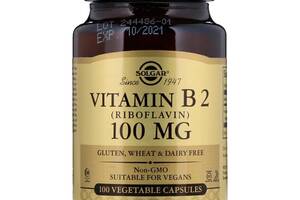 Витамин B2 (рибофлавин) Vitamin B2 (Riboflavin) 100 мг Solgar 100 вегетарианских капсул