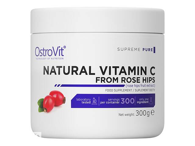 Витамин C для спорта OstroVit Vitamin C Rose Hips 300 g /300 servings/