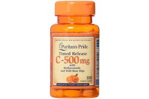 Витамин C Puritan's Pride Vitamin C-500 mg with Rose Hips Time Release 100 Caplets