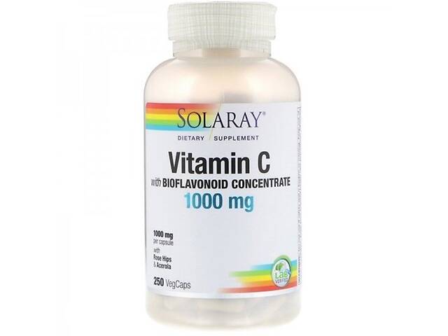 Витамин C Solaray Vitamin C with Bioflavonoid Concentrate 1000/50 mg 250 Veg Caps