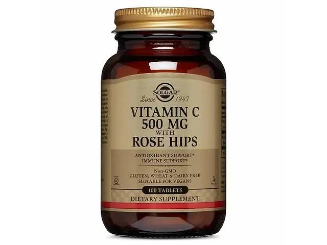 Витамин C Solgar Vitamin C with Rose Hips 500 mg 100 Tabs