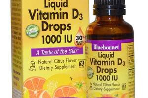 Витамин D Bluebonnet Nutrition Liquid Vitamin D3 1000IU 30 ml Natural Citrus Flavor