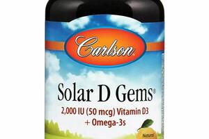 Витамин D Carlson Labs Solar D Gems 2,000 IU 120 Soft Gels Natural Lemon Flavor