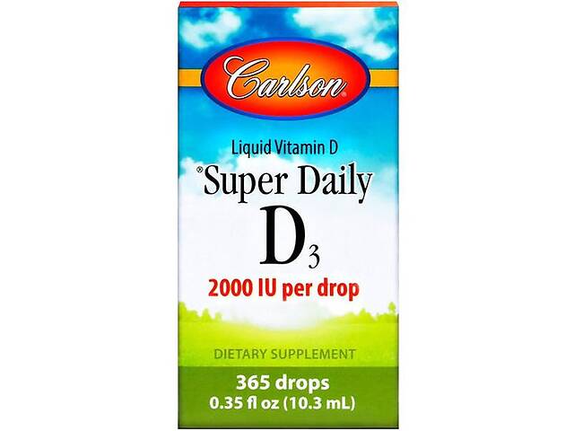 Витамин D Carlson Labs Super Daily D3 2,000 IU 0.35 fl oz 10,3 ml