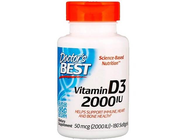 Витамин D Doctor's Best Vitamin D3 2000 IU 180 Softgels DRB-00210