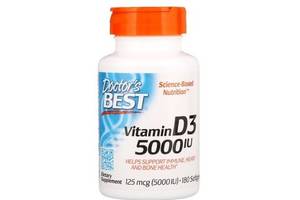 Витамин D Doctor's Best Vitamin D3 5000 IU 180 Softgels
