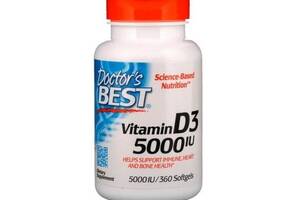 Витамин D Doctor's Best Vitamin D3 5000 IU 360 Softgels