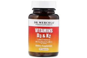 Витамин D Dr. Mercola Vitamins D3 & K2 5,000 IU 30 Caps