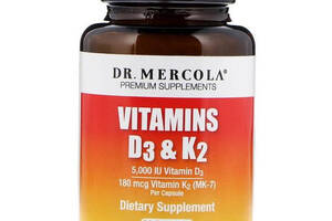 Витамин D Dr. Mercola Vitamins D3 & K2 5,000 IU 30 Caps