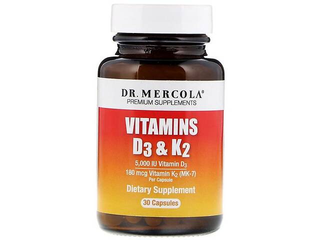 Витамин D Dr. Mercola Vitamins D3 & K2 5,000 IU 30 Caps