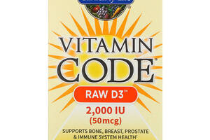 Витамин D Garden of Life Vitamin Code RAW D3, 50 mcg (2,000 IU) 60 Veg Caps GOL-11413