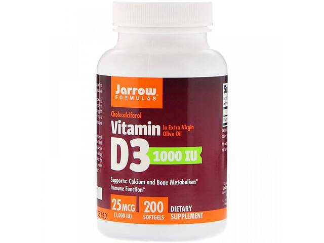 Витамин D Jarrow Formulas Vitamin D3 1000 IU 200 Softgels