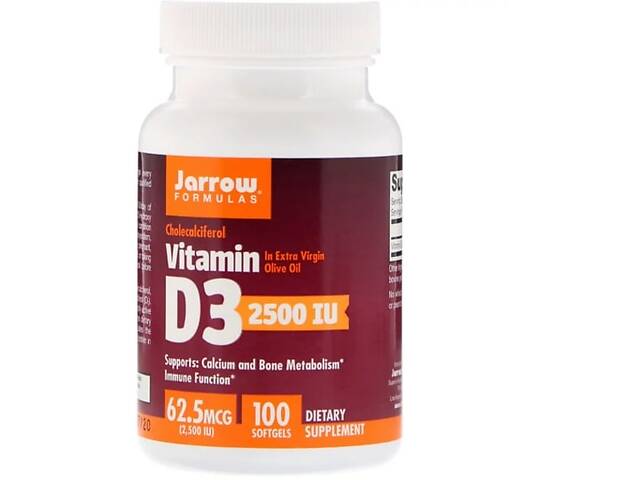 Витамин D Jarrow Formulas Vitamin D3 2500 IU 100 Softgels JRW-29042