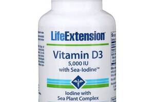 Витамин D Life Extension Vitamin D3 with Sea-Iodine 5,000 IU 60 Caps