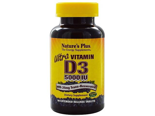 Витамин D Nature's Plus Ultra Vitamin D3, 5000 IU 90 Tabs NTP1045