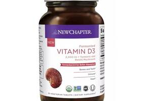 Витамин D New Chapter Fermented Vitamin D3, 2000 IU + Turmenic And Reishi 30 Veg Tabs NC0355