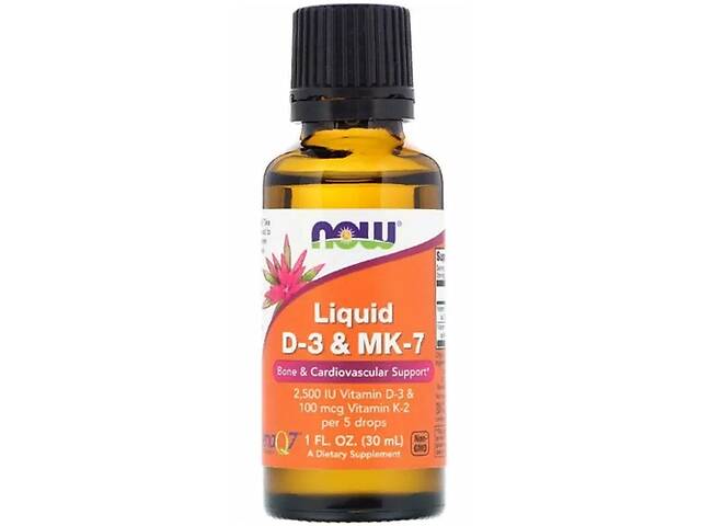 Витамин D NOW Foods Liquid D-3 And MK-7 30 ml