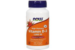 Витамин D NOW Foods Vitamin D-3 1,000 IU 360 Softgels