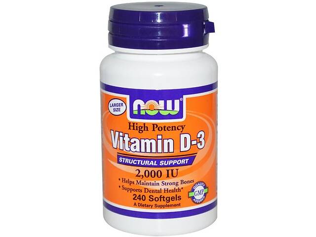 Витамин D NOW Foods Vitamin D-3 2,000 IU 240 Softgels