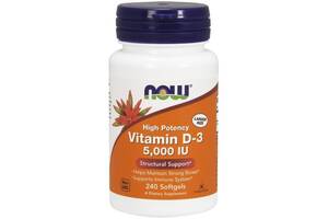 Витамин D NOW Foods Vitamin D-3 5,000 IU 240 Softgels