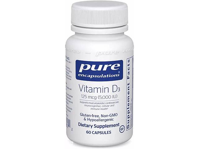 Витамин D Pure Encapsulations Vitamin D3 5,000 UI 60 Caps PE-00817