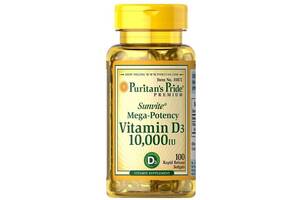 Витамин D Puritan's Pride Vitamin D3 10,000 IU 100 Softgels PTP-35872