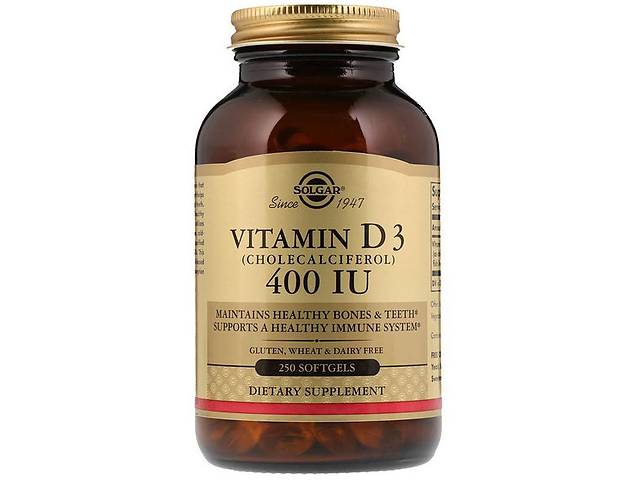 Витамин D Solgar Vitamin D3 (Cholecalciferol) 400 IU 250 Softgels