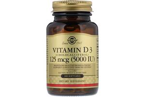 Витамин D Solgar Vitamin D3 (Cholecalciferol) 5000 IU 100 Softgels