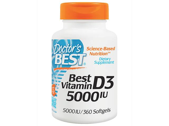 Витамин D3 5000IU, Doctor's Best, 360 желатиновых капсул