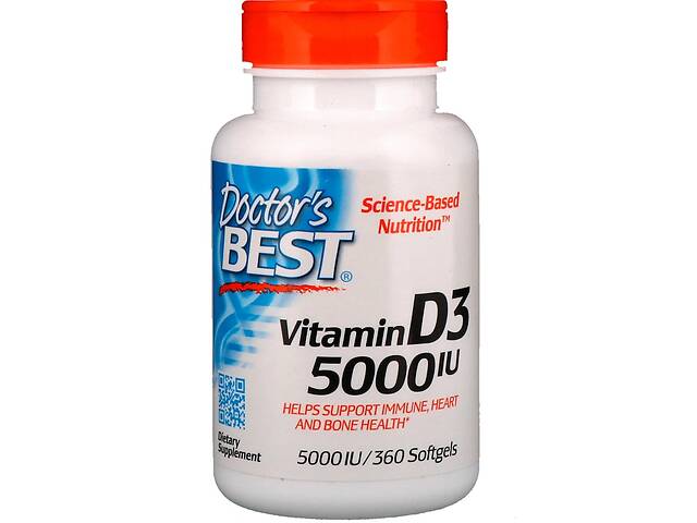 Витамин Д3 Doctor's Best 5000 МЕ 360 капсул (9472)