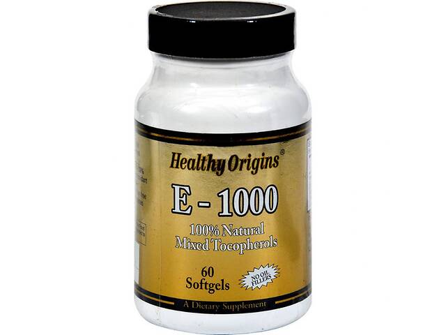 Витамин E Healthy Origins Vitamin E 1000 IU 60 Softgels