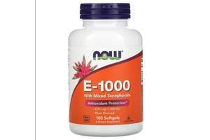 Витамин E NOW Foods Vitamin E-1000 with Mixed Tocopherols 100 Caps
