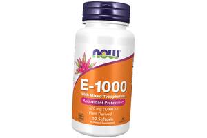 Витамин E NOW Foods Vitamin E-1000 with Mixed Tocopherols 50 Caps