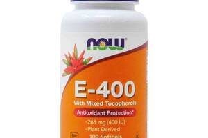 Витамин E NOW Foods Vitamin E-400 with Mixed Tocopherols 100 Softgels