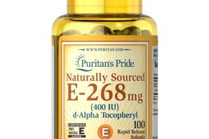 Витамин E Puritan's Pride Vitamin E 400 IU Naturally Sourced 100 Softgels