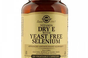 Витамин E Solgar Vitamin Dry E with Yeast Free Selenium 100 Veg Caps