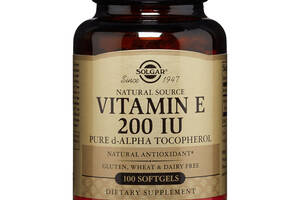 Витамин E Solgar Vitamin E 200 IU Mixed Tocopherols 100 Softgels