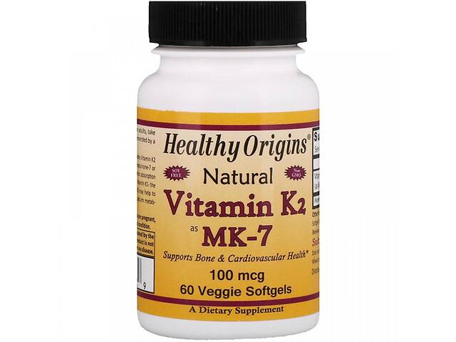 Витамин K Healthy Origins Vitamin K2 as MK-7 Natural 60 Veg Softgels