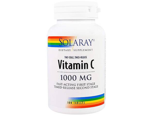 Витамин С двухфазное высвобождение Vitamin C Solaray 1000 мг 100 таблеток