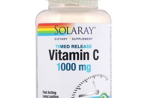 Витамин С Двухфазного Высвобождения, Vitamin C, Solaray, 1000 мг, 100 Таблеток