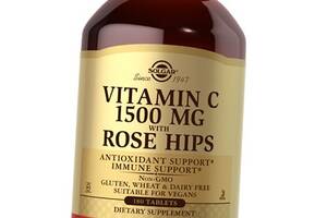 Витамин С с Шиповником Vitamin C 1500 with Rose Hips Solgar 180таб (36313219)